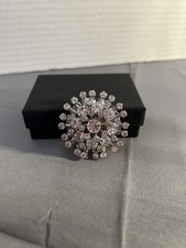 Rhinestone Brooch Star Burst Pin Wedding Bridal