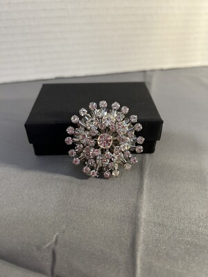 Rhinestone Brooch Star Burst Pin Wedding Bridal ￼