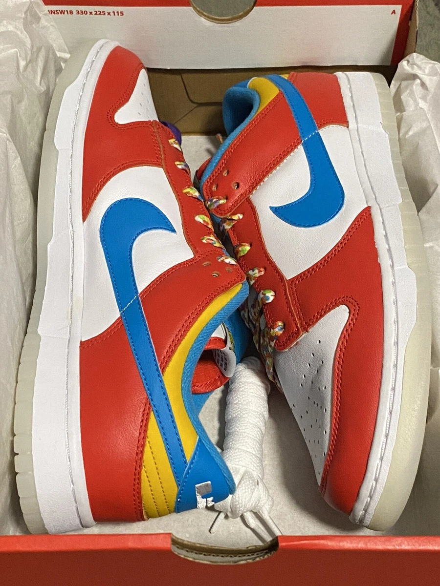 Nike Dunk Low QS LeBron James Fruity Pebbles Shoes DH8009 600 Men s Size 10 New