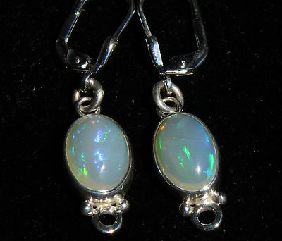 Excellent Brazil crystal opal 3.5 carat earrings 925 silver unique