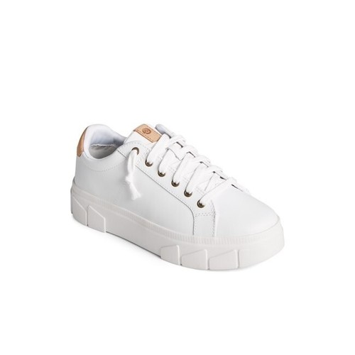 Nuevo Sperry Winslow Zapatilla Deportiva de Cuero Plataforma Parte Superior Baja Sin Corbata Blanco Talla 7.5 - Imagen 3 de 17