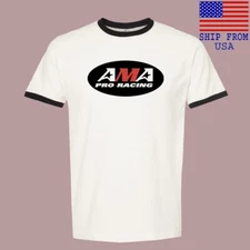 AMA Pro Racing Men's Ringer Black Size S-3XL