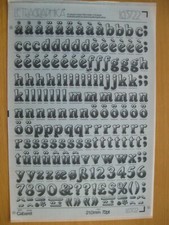 .1 x Letraset Lower & Numbers CABARET 72pt 21.0mm Sheet LG3722   (g)