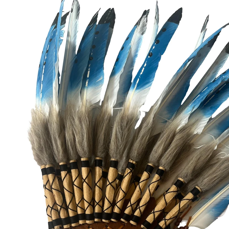 American Chief Indian Native Hat Headpiece Costume Accessory Artificial Feather - Image 3 of 4