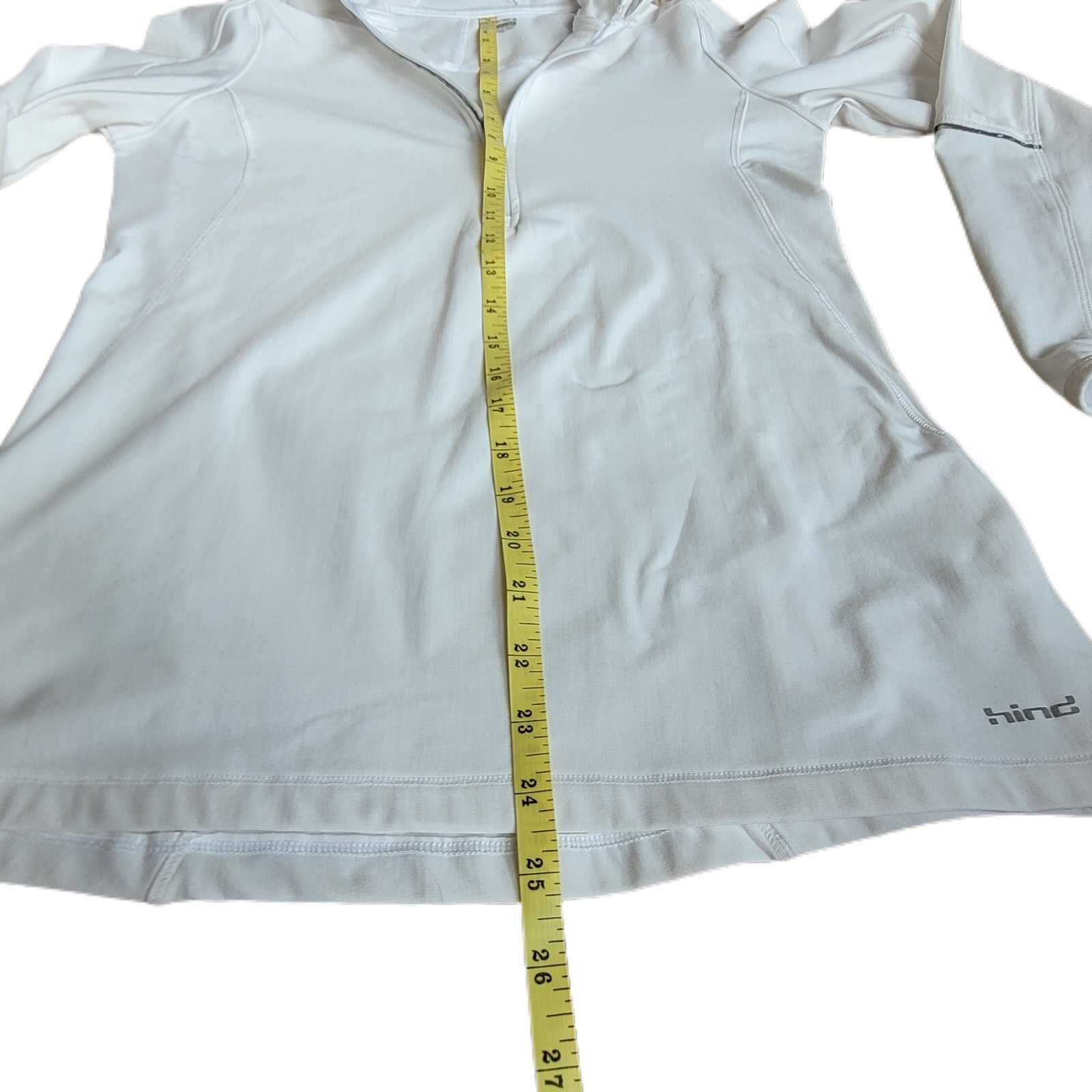 Hind Women's Long Sleeve Thumbholes 1/2 Zip White Ath… Gem