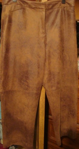 Chicos brown Faux Leather Pants flood 