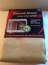 Thermal Shield Energy Savings Blackout Curtains Francesca Gold 50" x 84"