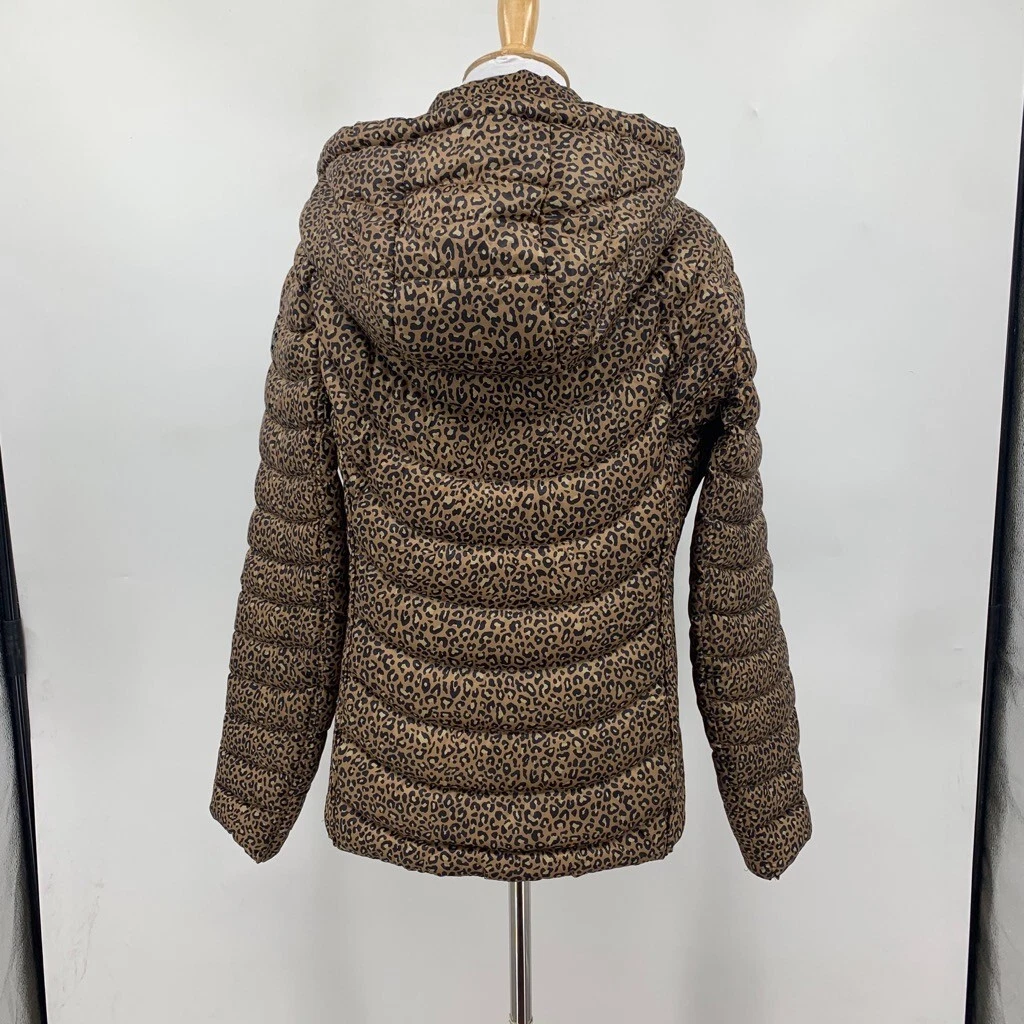 Giacca Michael Kors donna S piccola ghepardo impacchettabile piumino zip cappuccio staccabile