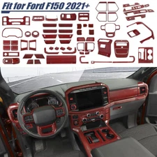 Red Carbon Interior Console Dash Full Cover Trims Decor Molded For Ford F150 21+