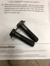 Herman Miller Mirra 1 Office Desk Chair Back M10 Bolts. Sold As A Pair.