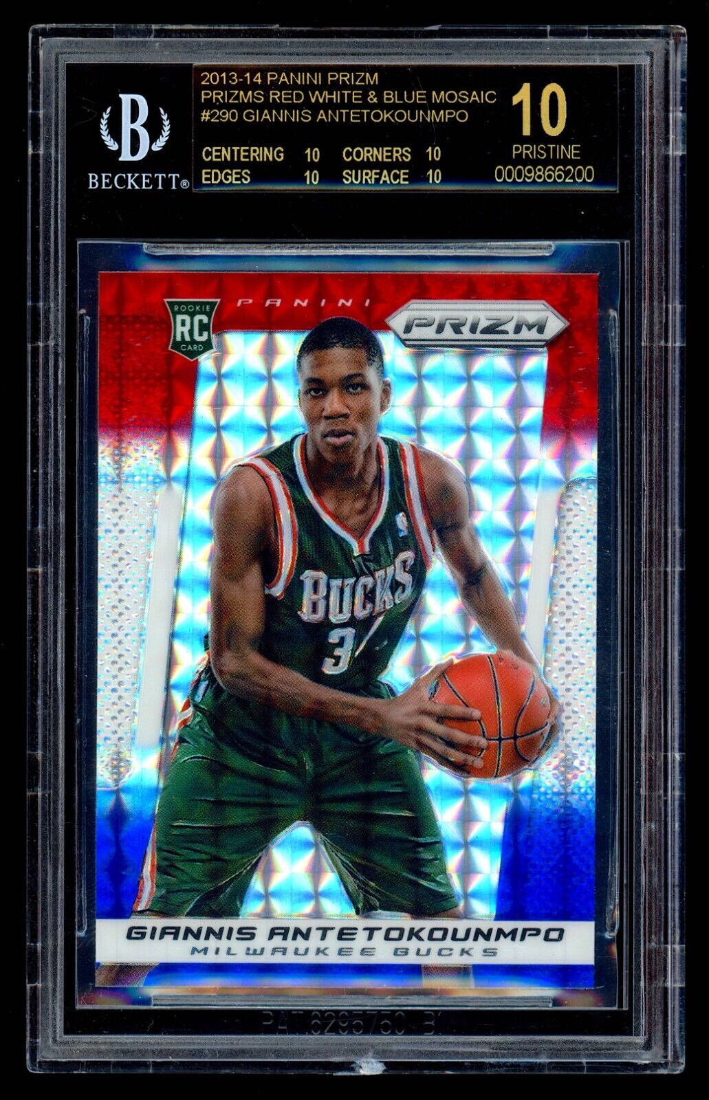 2013-14 Prizm Black Mosaic Giannis Antetokounmpo Tops $1 Million