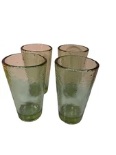 Fire And Light Recycled Glass Olive Green Tumbler Glass Set Of Four Barware