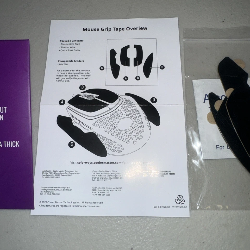 Cooler Master Mouse Grip Tape for Cooler Master MM720 , Anti Slip Surface/  New - Image 3 of 4