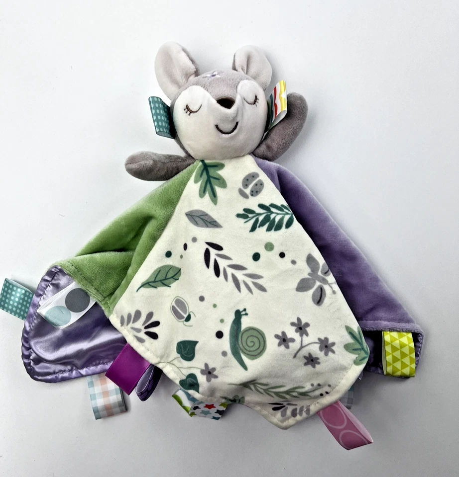 Taggies Ciervo Flora Fawn Bebé Lovey Lovie Manta de Seguridad Caracoles Púrpura Verde Foto 2 de 4