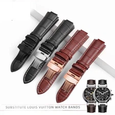 Leather Watch Strap Band for Louis Vuitton Tambour Q1121 Q114k 18x10mm 21x12mm