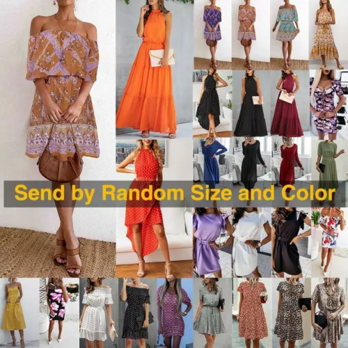 ⭐Mujeres Boho Floral Cuello en V Maxi Vestido Damas Verano Informal Vacaciones Solero Talla - Imagen 15 de 30