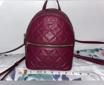 Kate Spade Mini Leather Quilted Backpack Cherry WKRU6164-Red-2.jpg main image 4