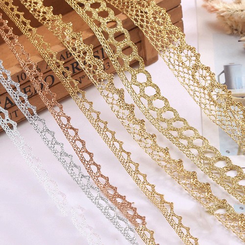 Cinta de ajuste bordado de encaje de 10 yardas hecha a mano cortina ropa costura decoración hágalo usted mismo - Imagen 1 de 21