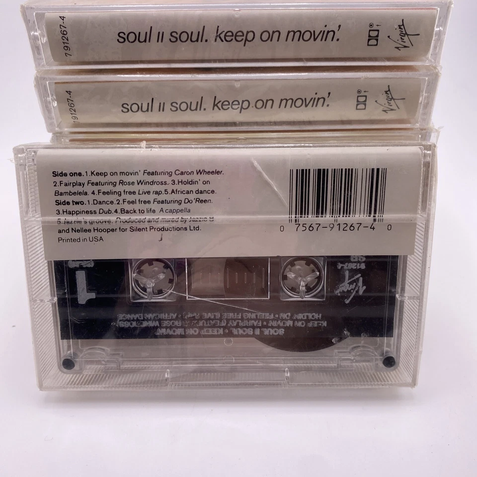 Soul II Soul Keep On Movin’ Cassette Tape 1989 Electronic Funk Soul Hip Hop Seal - Image 4 of 4