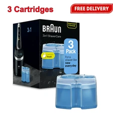 Braun Clean & Renew System Cartridges Refills CCR3 Series 3 5 7 9 Shaver, 3 Pack
