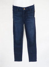 Paige Dark Wash Skyline Ankle Peg Blue Jeans, Size 30