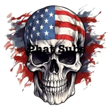 Sublimation Print USA Skull Ready To Press Heat Transfer