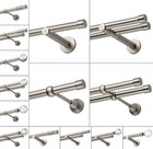 Gardinenstange 19mm 1 läufig 2 läufig Antik Stahl 120 - 600cm Neu! Wandmontage