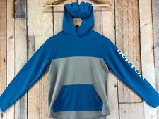 BURTON Durable Goods Hooded Long Sleeve Shirt Kids Boys Size Medium Blue Thumbs
