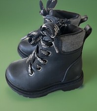 cat and jack black combat boots size 5 toddler Lace Up/zipper Fall Winter Shoes