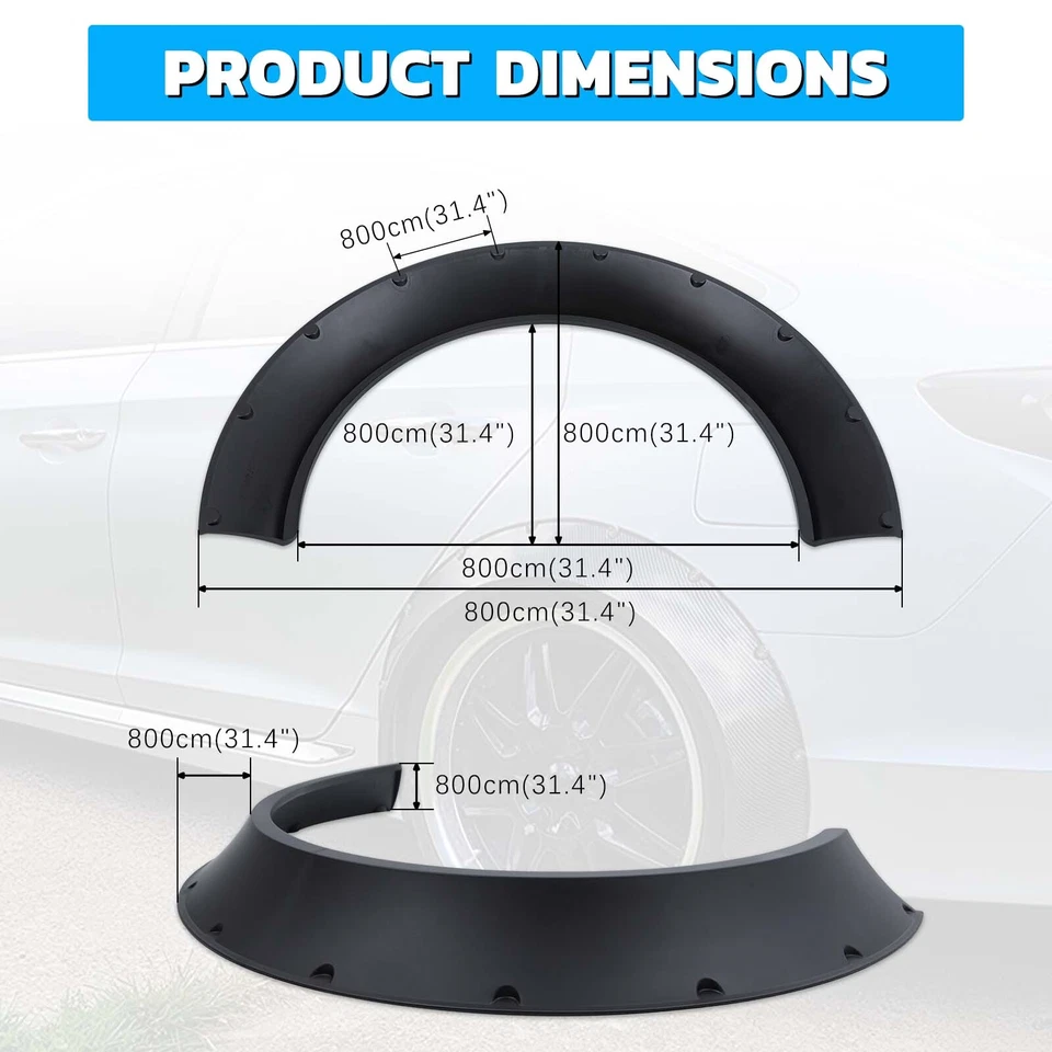Kit de carrocería extra ancha para arco de rueda Fender Flares 4 piezas para Chevrolet Cavalier 95-2005 Foto 4 de 4