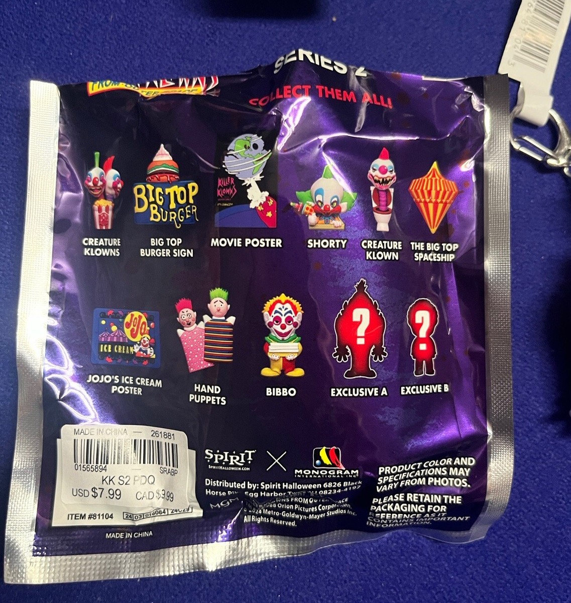 KILLER KLOWNS FROM OUTER SPACE BAG CLIP PICK 1 SPACESHIP SHORTY