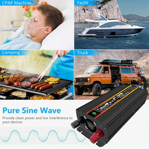 3000W 8000W 12V zu 220V Wechselrichter Reiner Sinus LED USB Spannungswandler - Picture 12 of 54