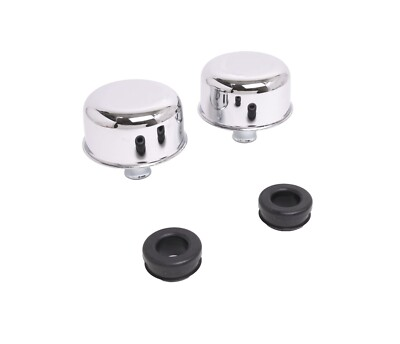 #ad Chrome Valve Cover Push In Breather Set 1.25quot; Hole GM Chevy Olds Ford Mopar $16.95