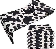 5 Pcs Linen Cow Print Table Runner Black and White Farm Cow Print Tablecloth ...