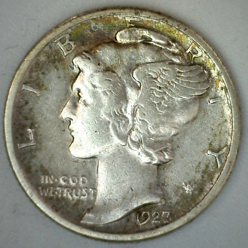 1927 D Silver Mercury Dime Extra Fine Circulated 10c US Type Coin 10 Cent Denver