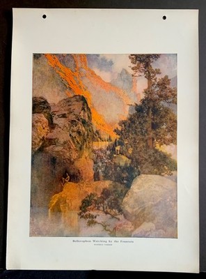 Maxfield Parrish s  The Chimera  Original Unframed 1914 Print 12 x 16 1/2  Rare