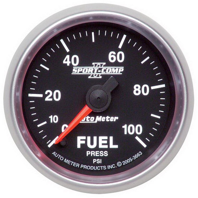 AutoMeter 3663 Sport-Comp II Series 2-1/16'' Fuel Pressure Gauge, 0-100 PSI