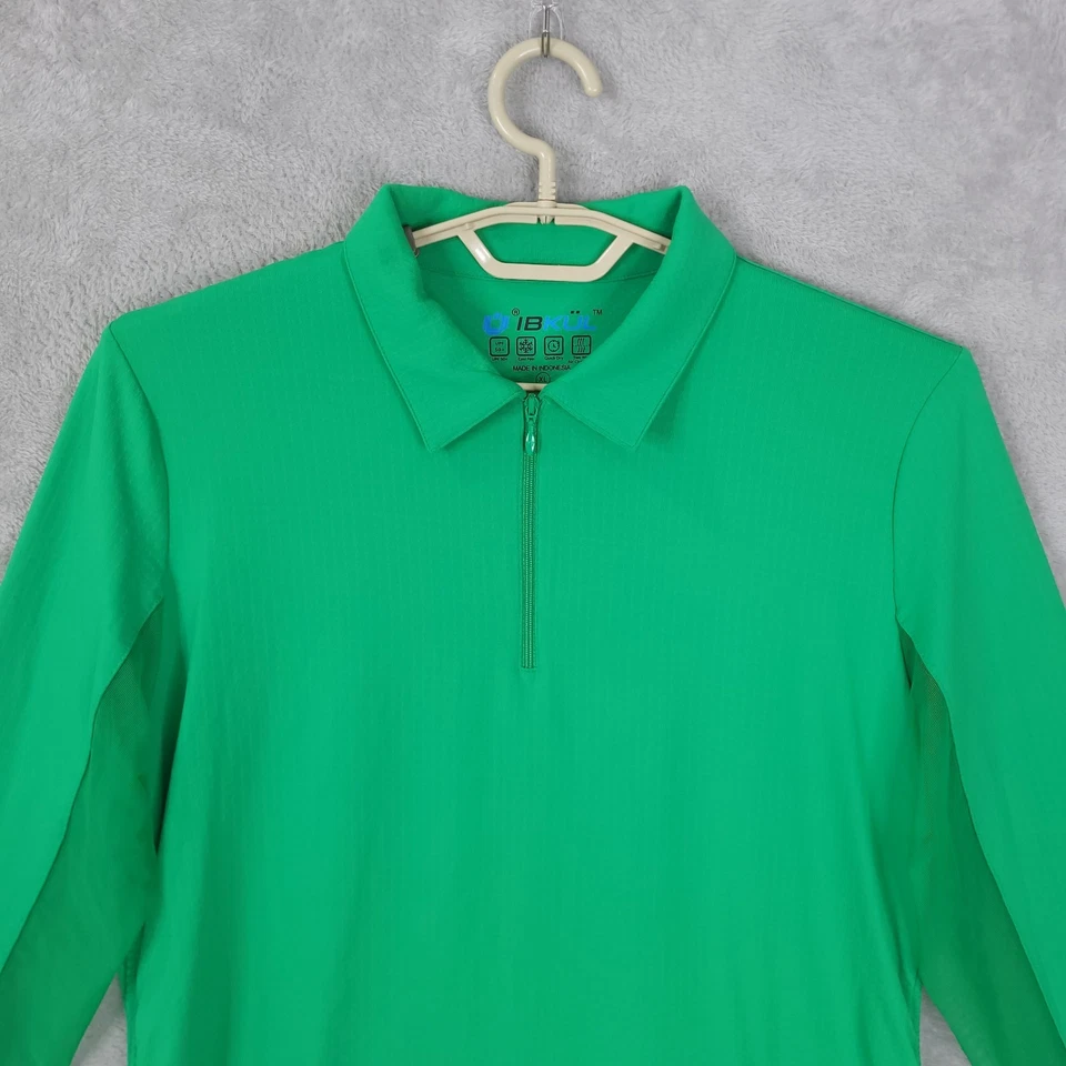 IBKUL Golf Tenis Top Camisa Mujer XL Verde Manga Larga 1/4 Cremallera UPF 50 Acelerado Foto 4 de 4