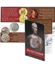Roman Gold Aureus & Silver Denarius Coin Pack of CAESAR, CLAUDIUS & HADRIAN