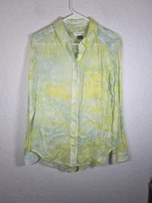 Pilcro Anthropologie Womens Tie-Dye Cotton Long Sleeve Button-Down Shirt Small