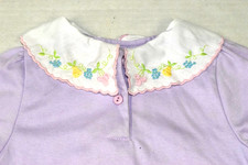 Vintage Toddler Shirt OshKosh 3T 90s Lavender Fancy Embroidered Collar Made USA