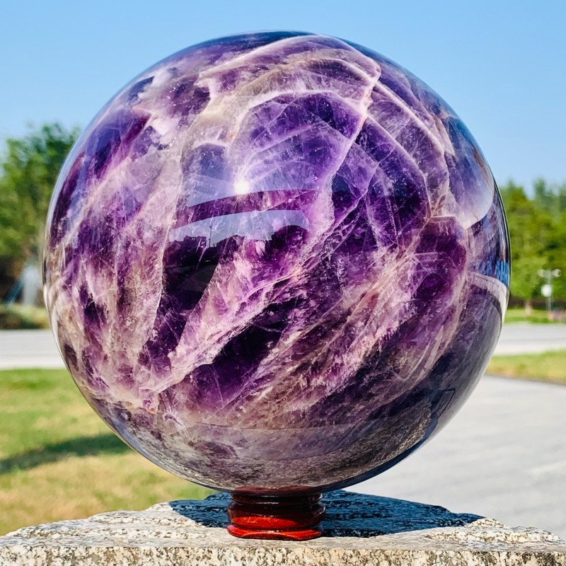 9.0LB Natural Dreamy Amethyst ball Quartz crystal Sphere Crystal Reiki Healing