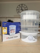 Russell Hobbs 3 Tier Food Steamer 21140 9L 800W BPA Free New Open Box