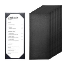 WeChef 20 Pcs 4.25"x11" Leather Restaurant Menu Covers Single Page Wine List Bar