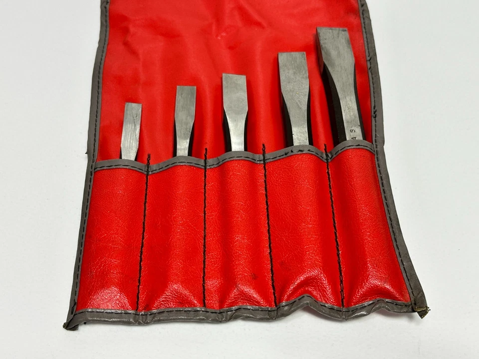 Snap on Tools USA 5 Piece Flat Chisel Set w/ C-50B Kit Bag - Image 2 of 4