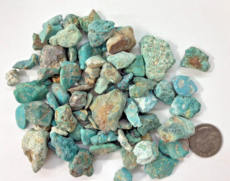 196 Grams of Stabilized American Turquoise Rough Nevada Turquoise Fox mine rough