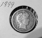 1899 Dime Barber/Liberty Head 90% Silver Dime
