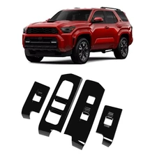 Inner Window Lift Cover Trim Panel Decor Bezel Fits For 4Runner 2025 2026 Gloss