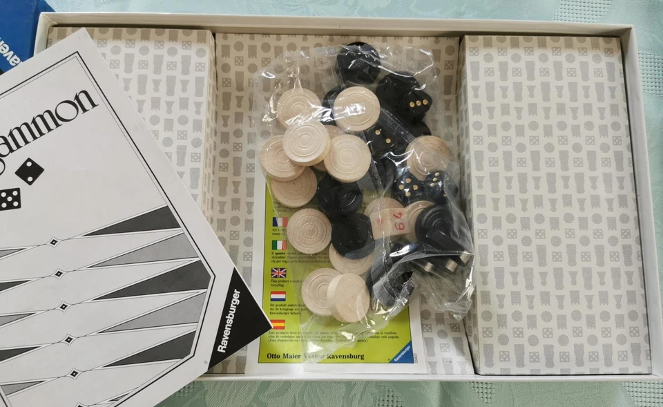 Backgammon Ravensburger schwarze Ausgabe 1982 Vintage Gesellschaftsspiel - Bild 3 von 4