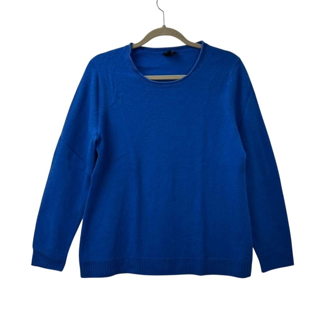 Talbots Women’s Large 100% Pure Cashmere Crew Neck Pullover Sweater Blue